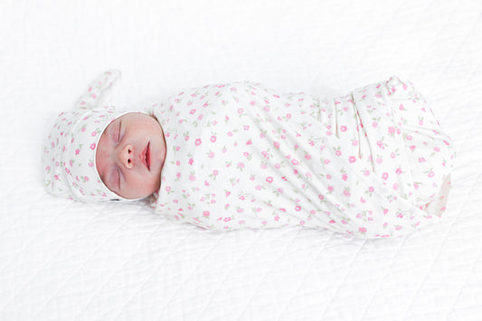 Rosebud Floral Swaddle Blanket