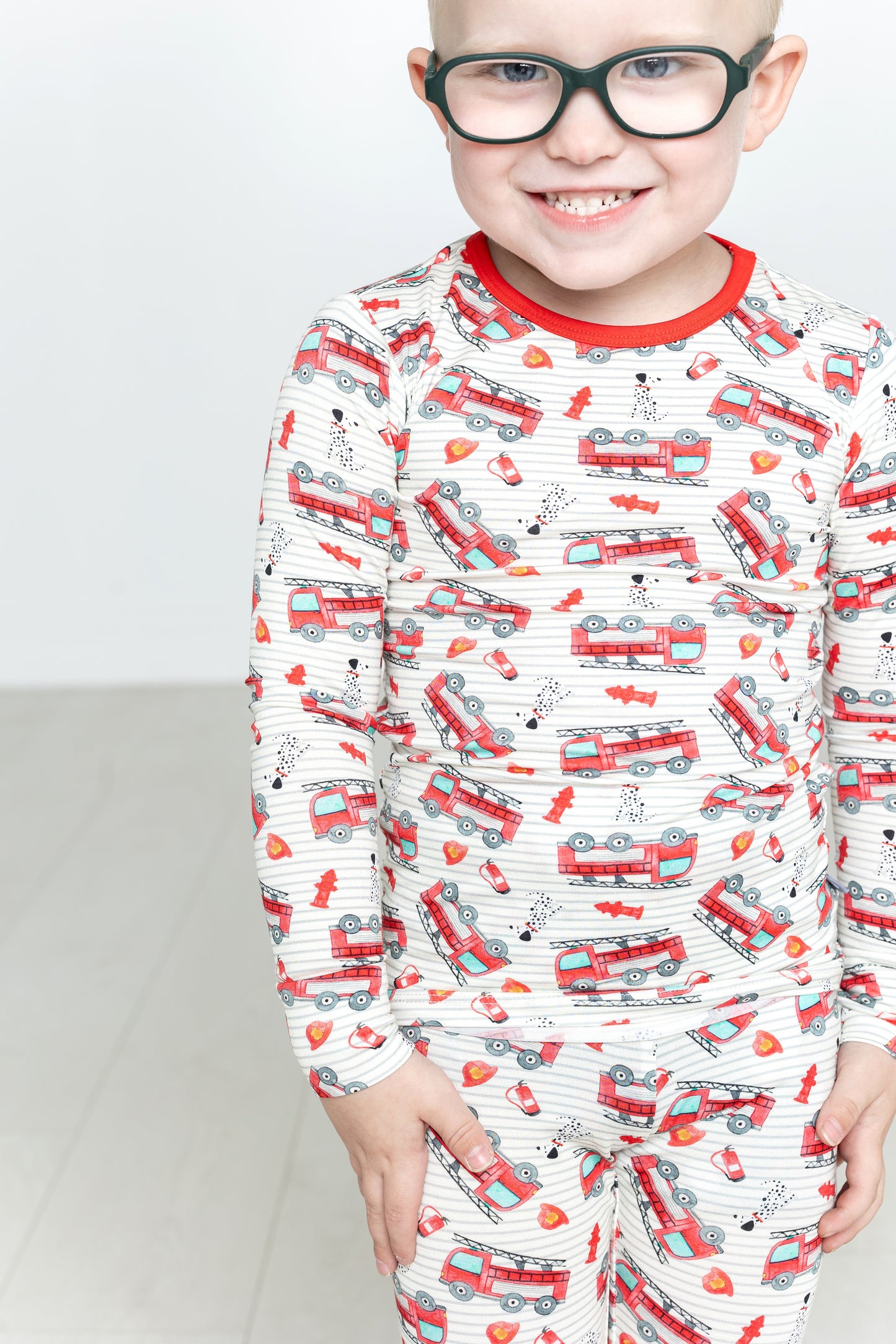 Fire Trucks Long Sleeve Jammies Set