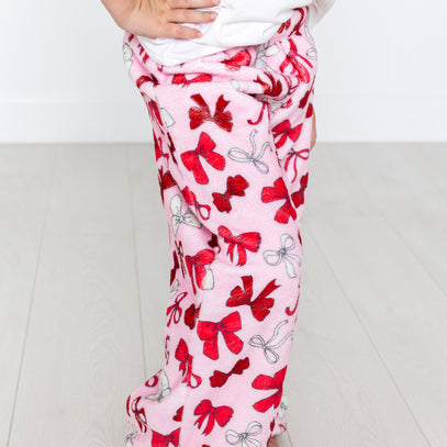 Plush Pants-Red Bows