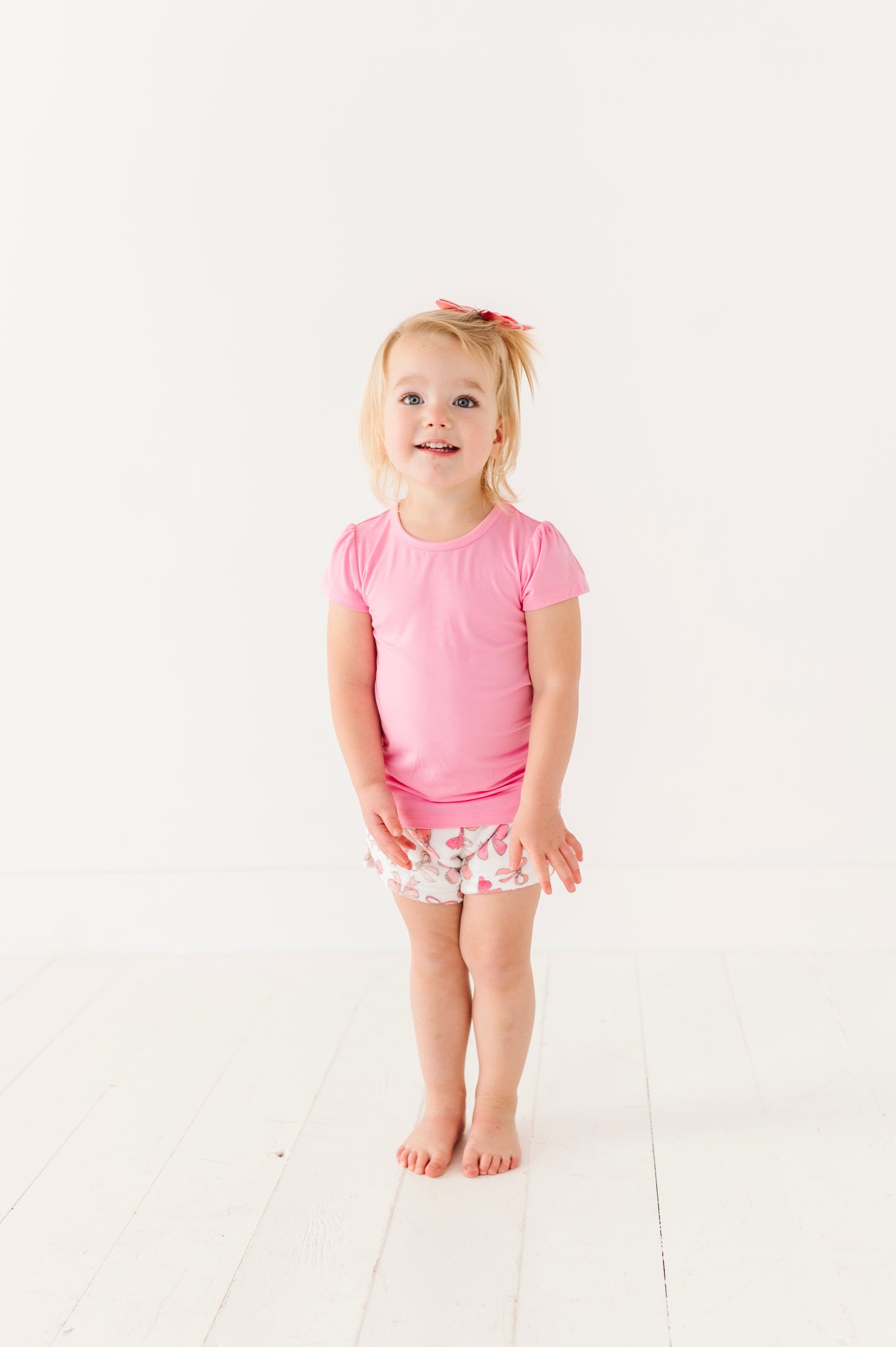 Little Girls Cap Sleeve Tee - PINK LEMONADE