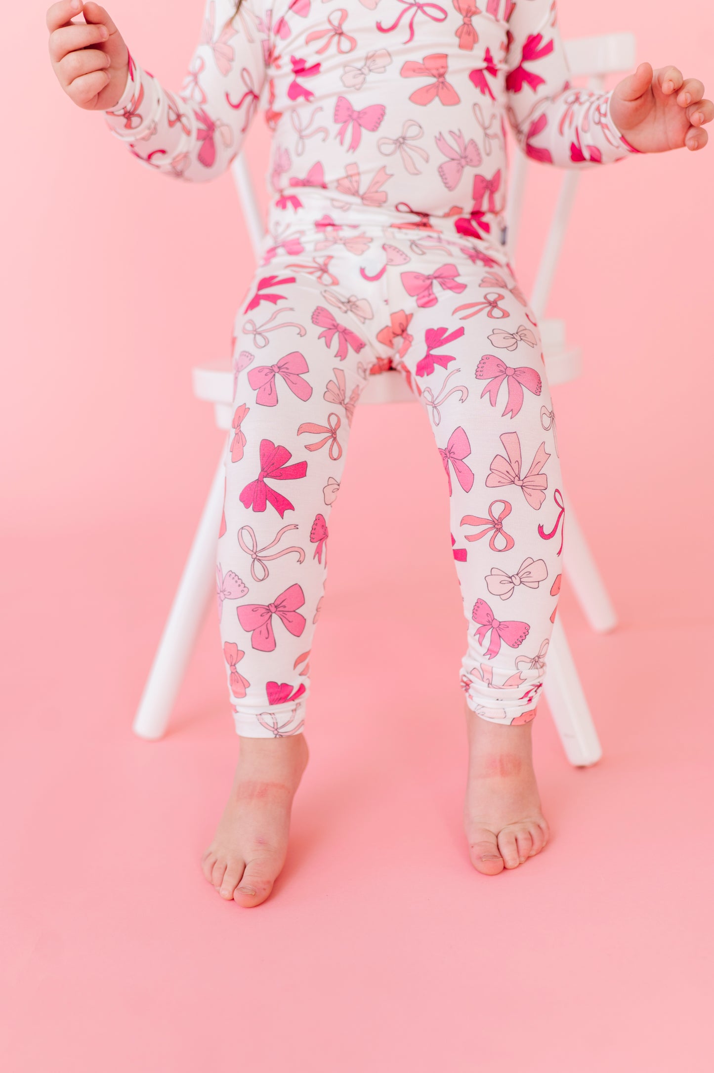 Pink Bows Long Sleeve Jammies Set