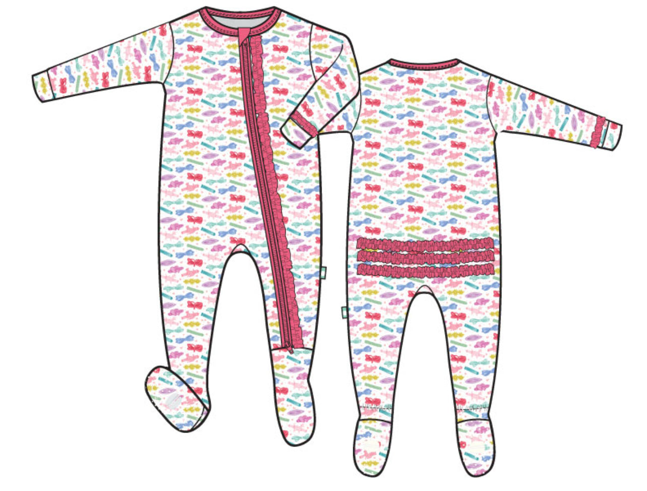 Barrettes Ruffle Footie