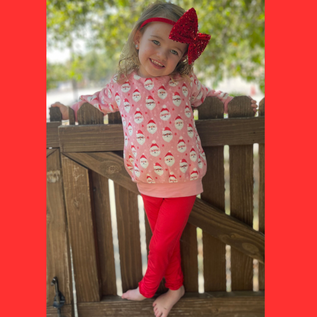 Stretch Plush Sweatshirt-Vintage Santa