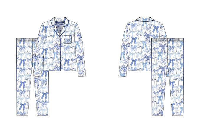 Tween Kellyanne's Bows Button Down PJ's
