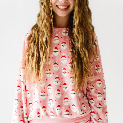 Stretch Plush Sweatshirt-Vintage Santa