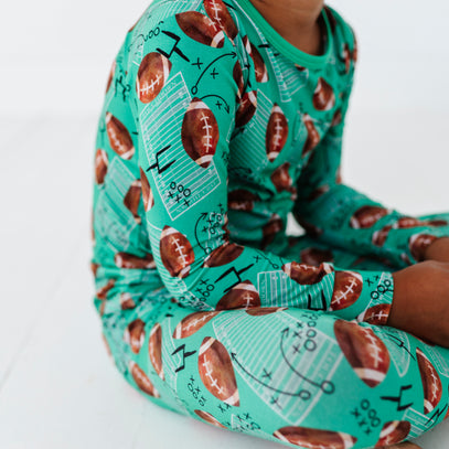 Football FIeld Long Sleeve Jammies Set