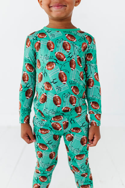 Football FIeld Long Sleeve Jammies Set