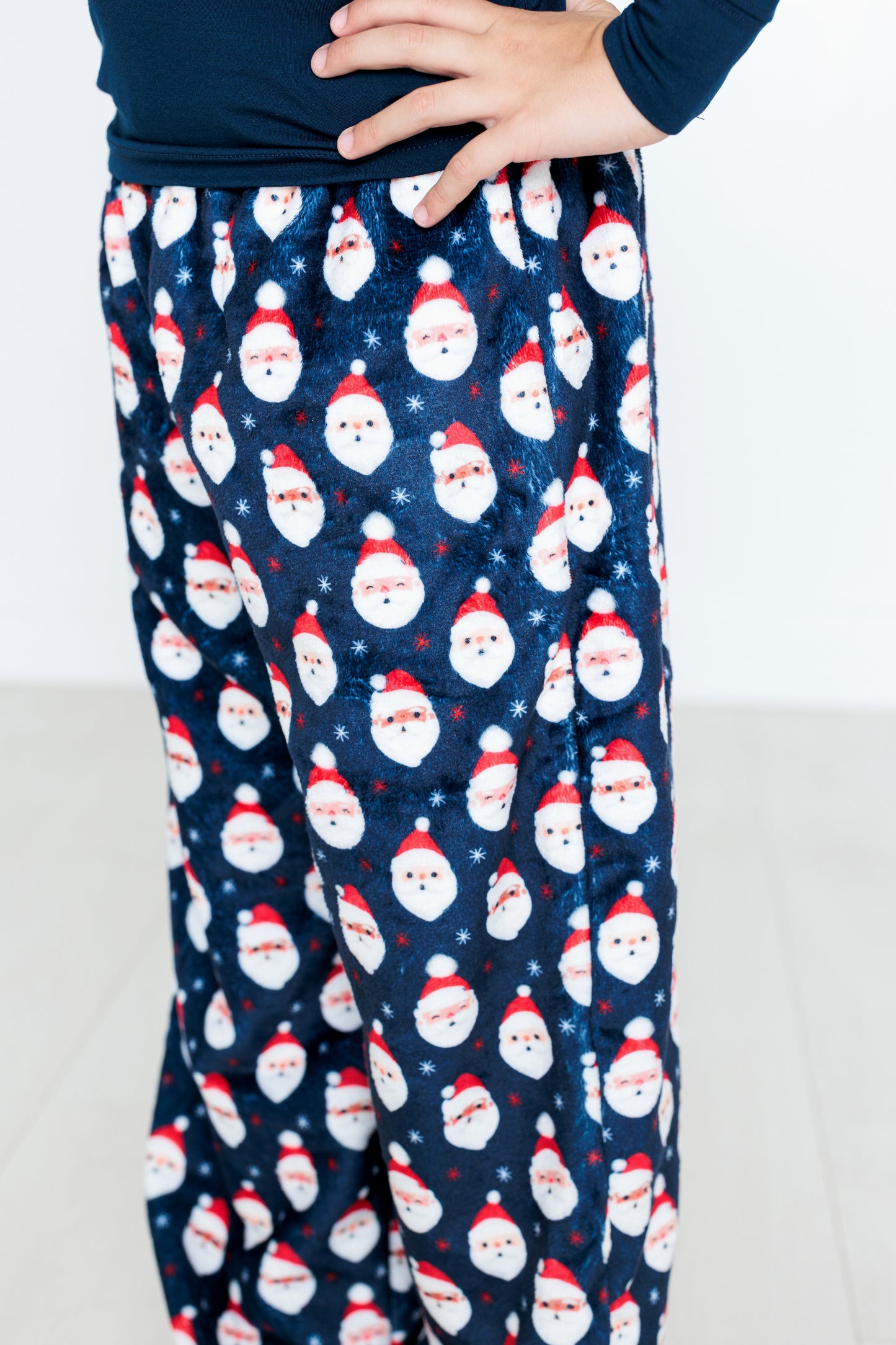 Plush Pants-Vintage Santa Navy