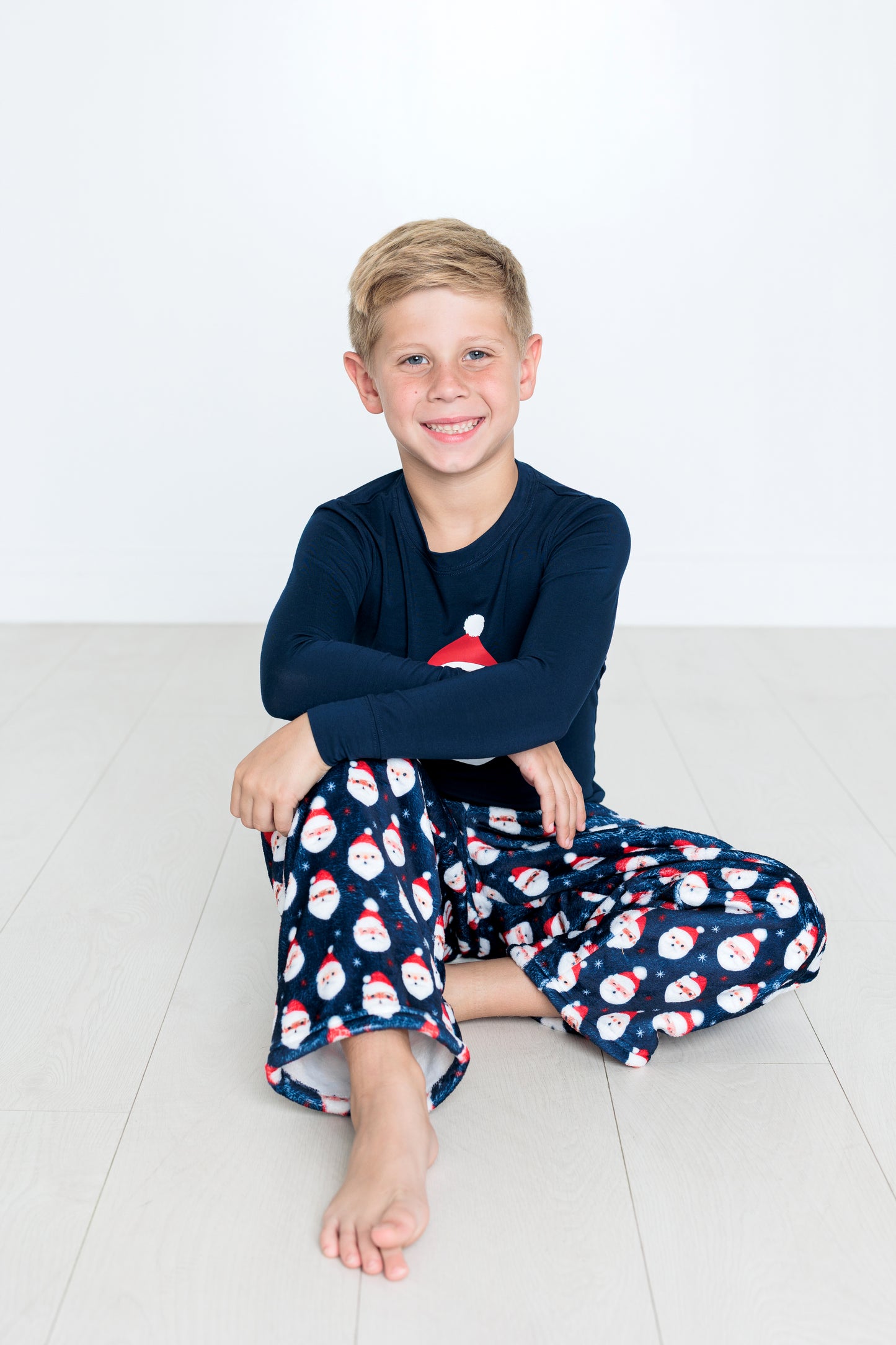 Plush Pants-Vintage Santa Navy