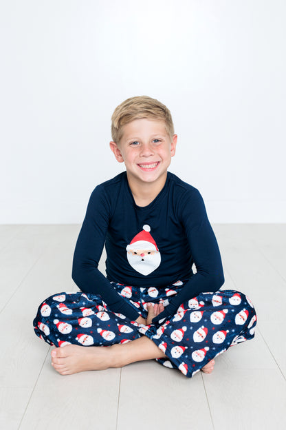 Plush Pants-Vintage Santa Navy