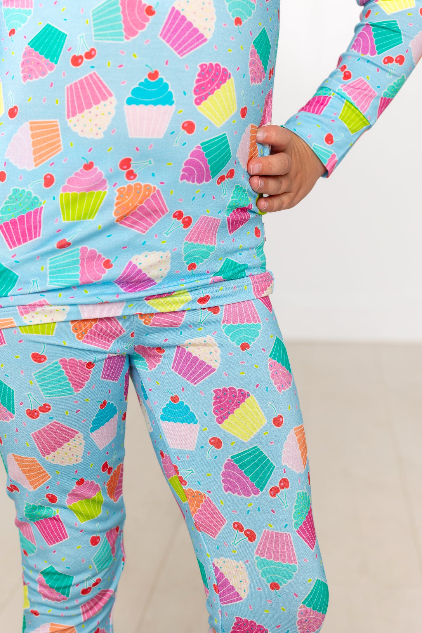 Blue Cupcake Long Sleeve Jammies Set