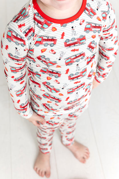 Fire Trucks Long Sleeve Jammies Set