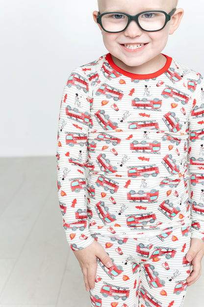 Fire Trucks Long Sleeve Jammies Set