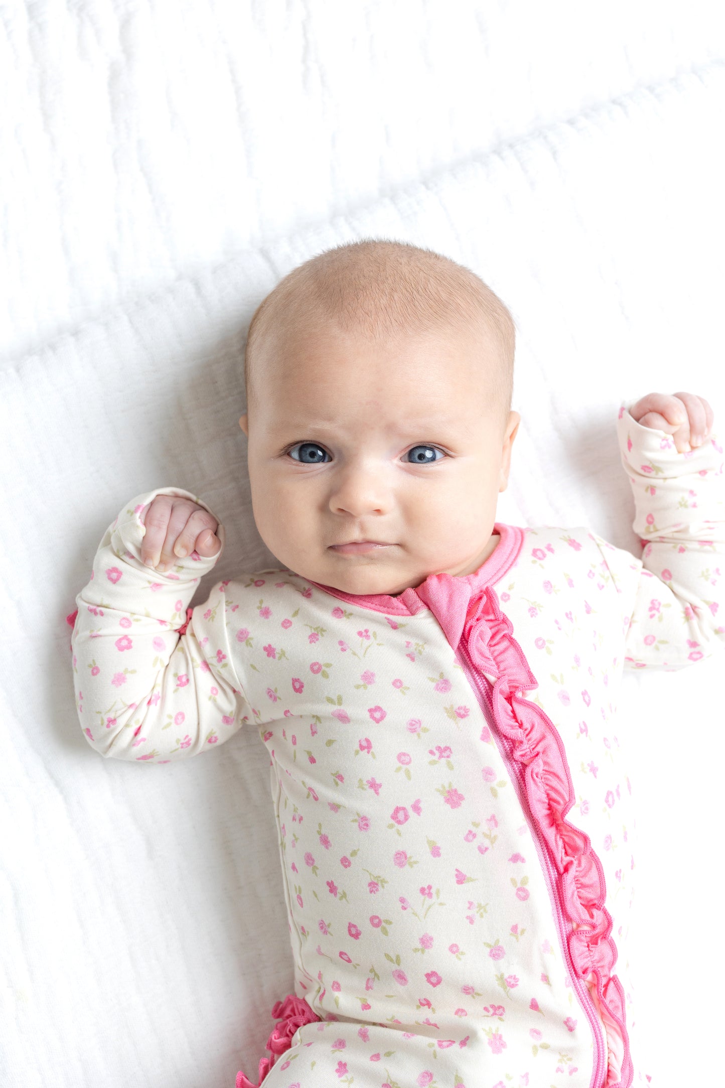 Rosebud Floral Ruffle Footie