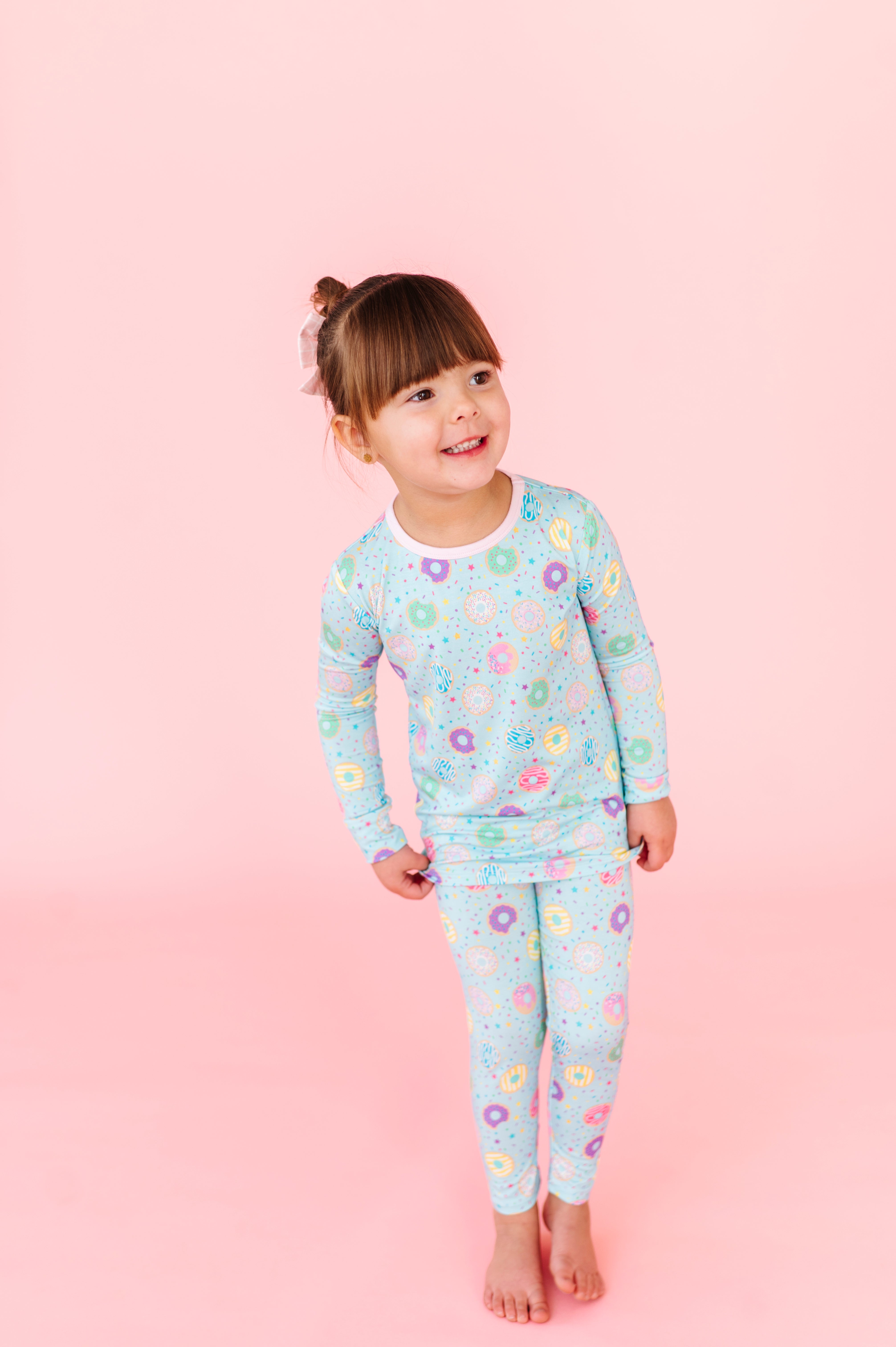 Turquoise Donuts Long Sleeve Jammies Set