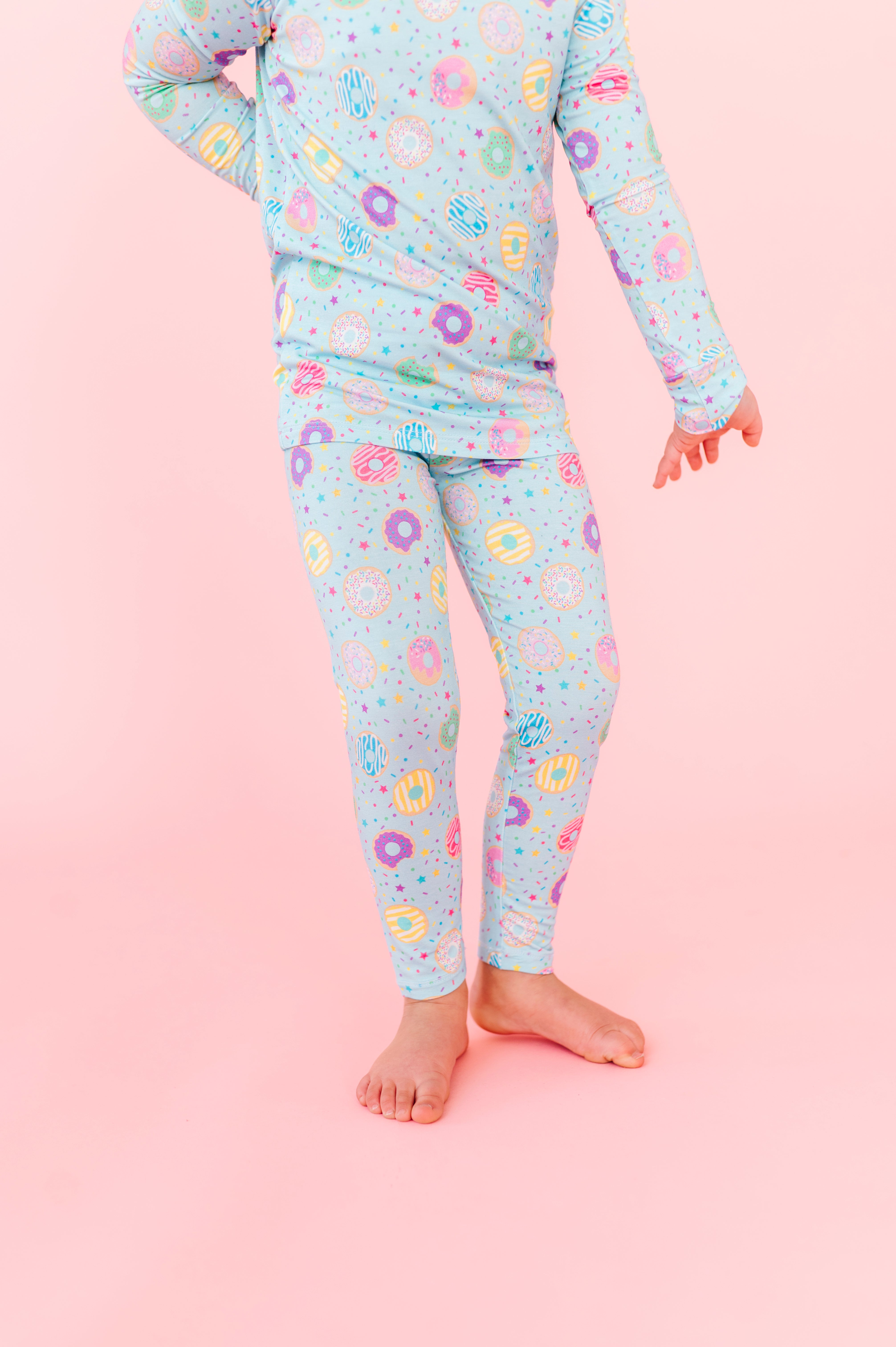 Turquoise Donuts Long Sleeve Jammies Set