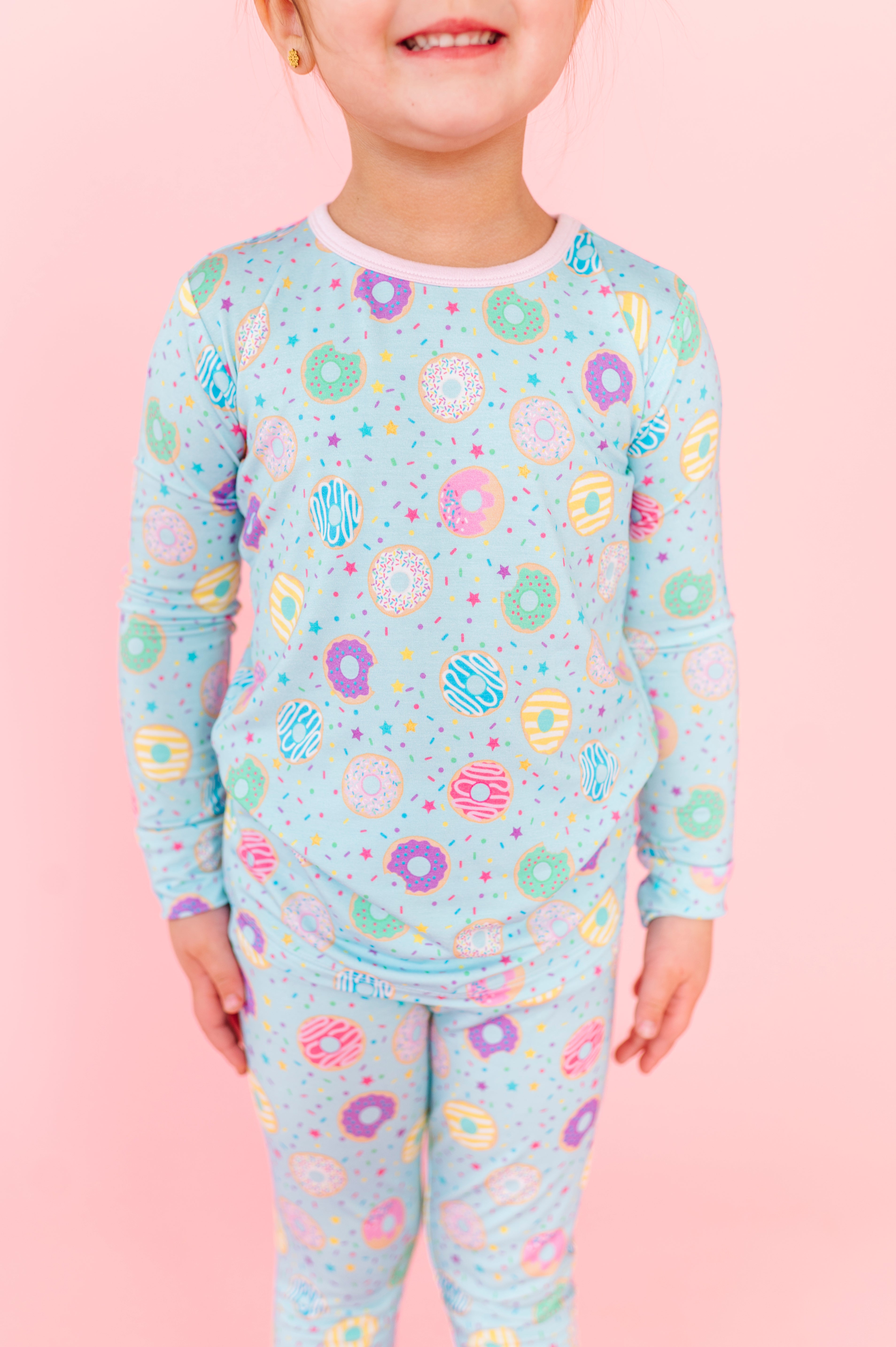 Turquoise Donuts Long Sleeve Jammies Set