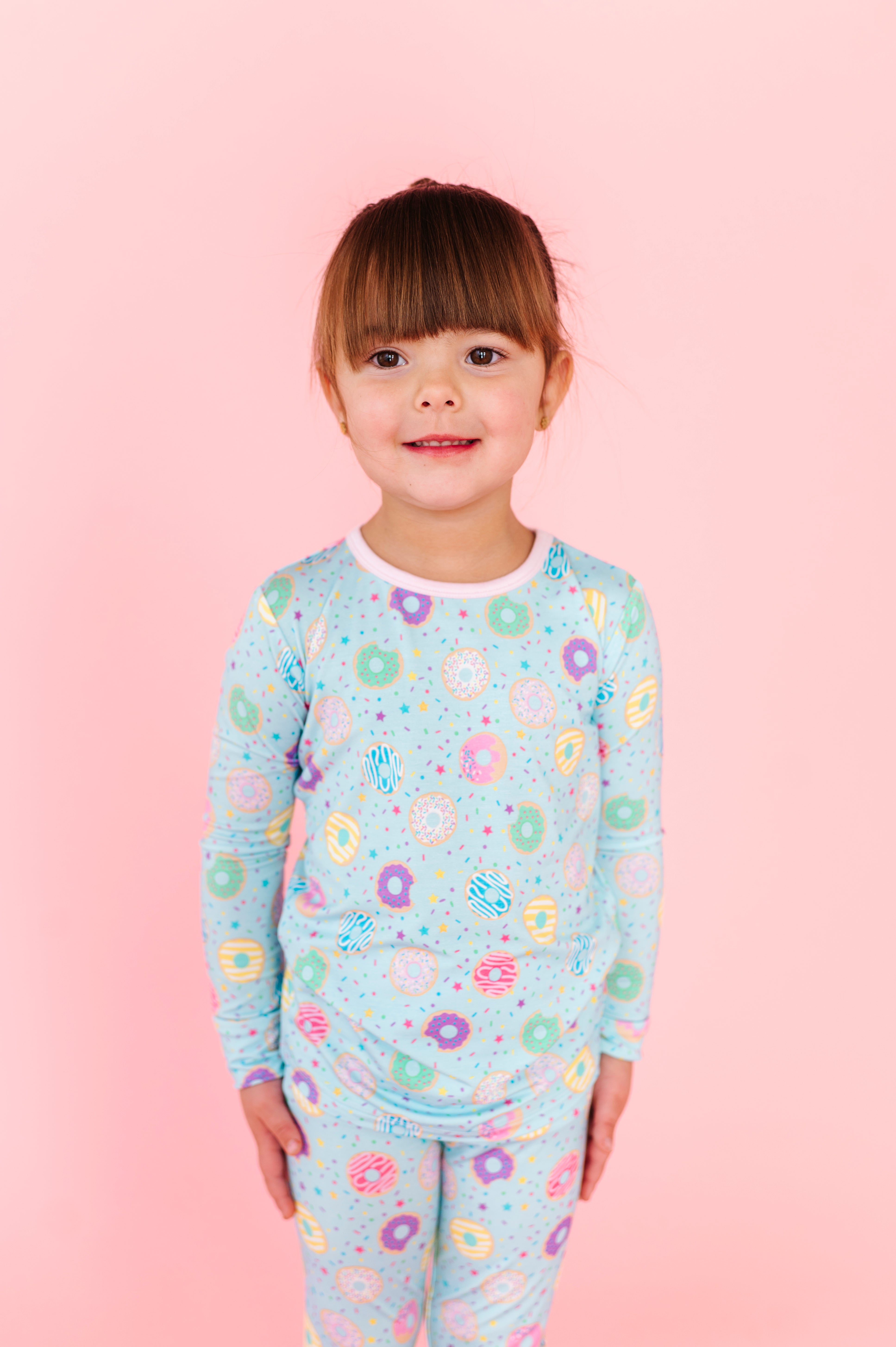 Turquoise Donuts Long Sleeve Jammies Set