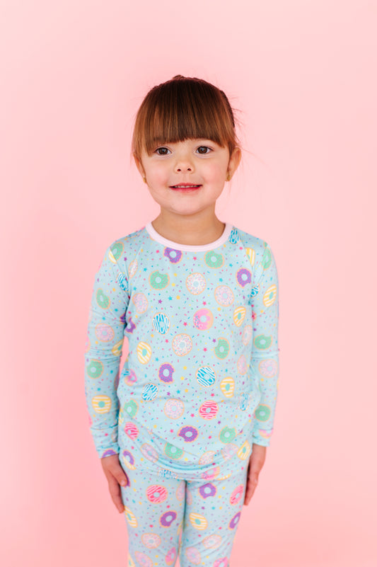 Turquoise Donuts Long Sleeve Jammies Set