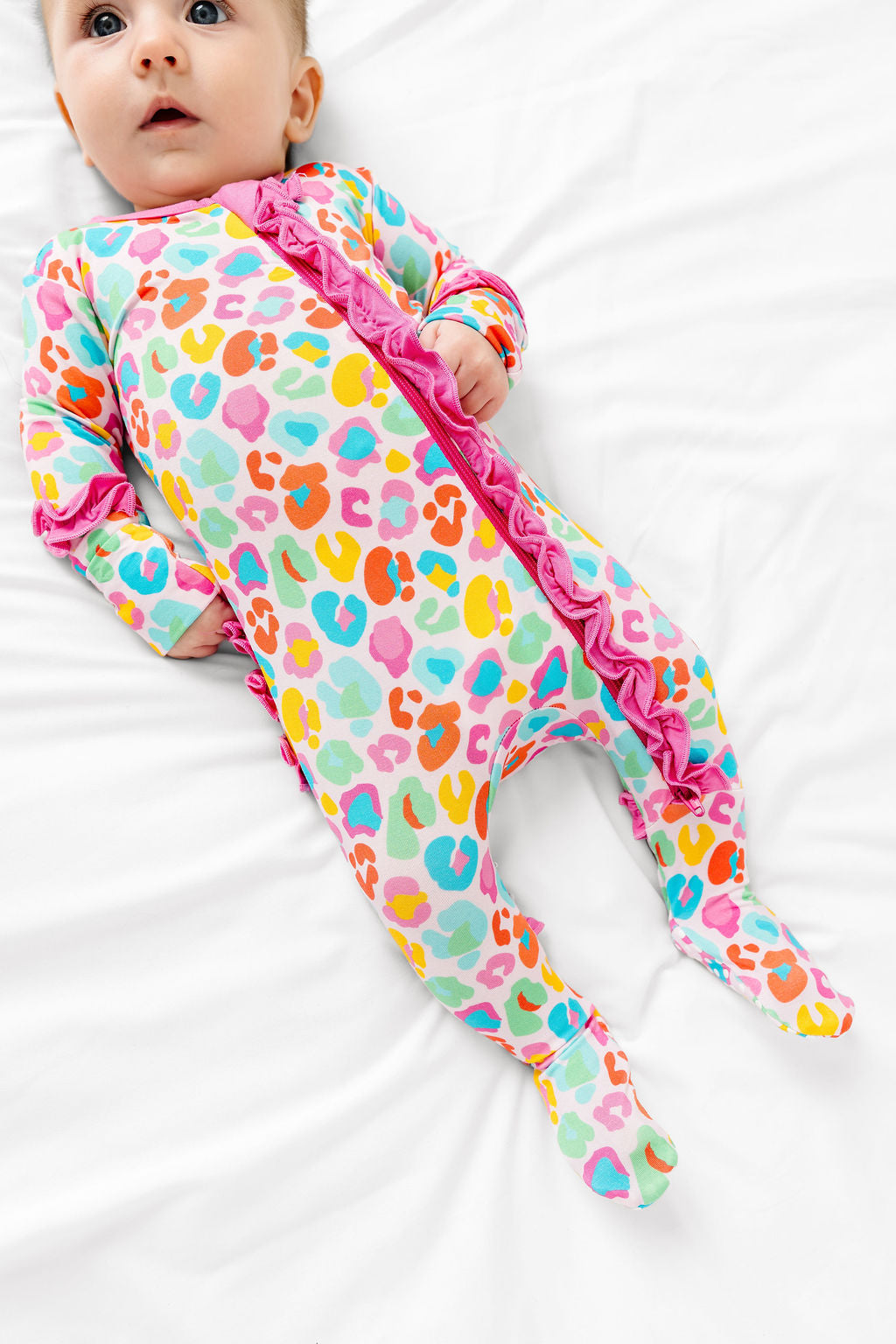 Bright Leopard Ruffle Footy