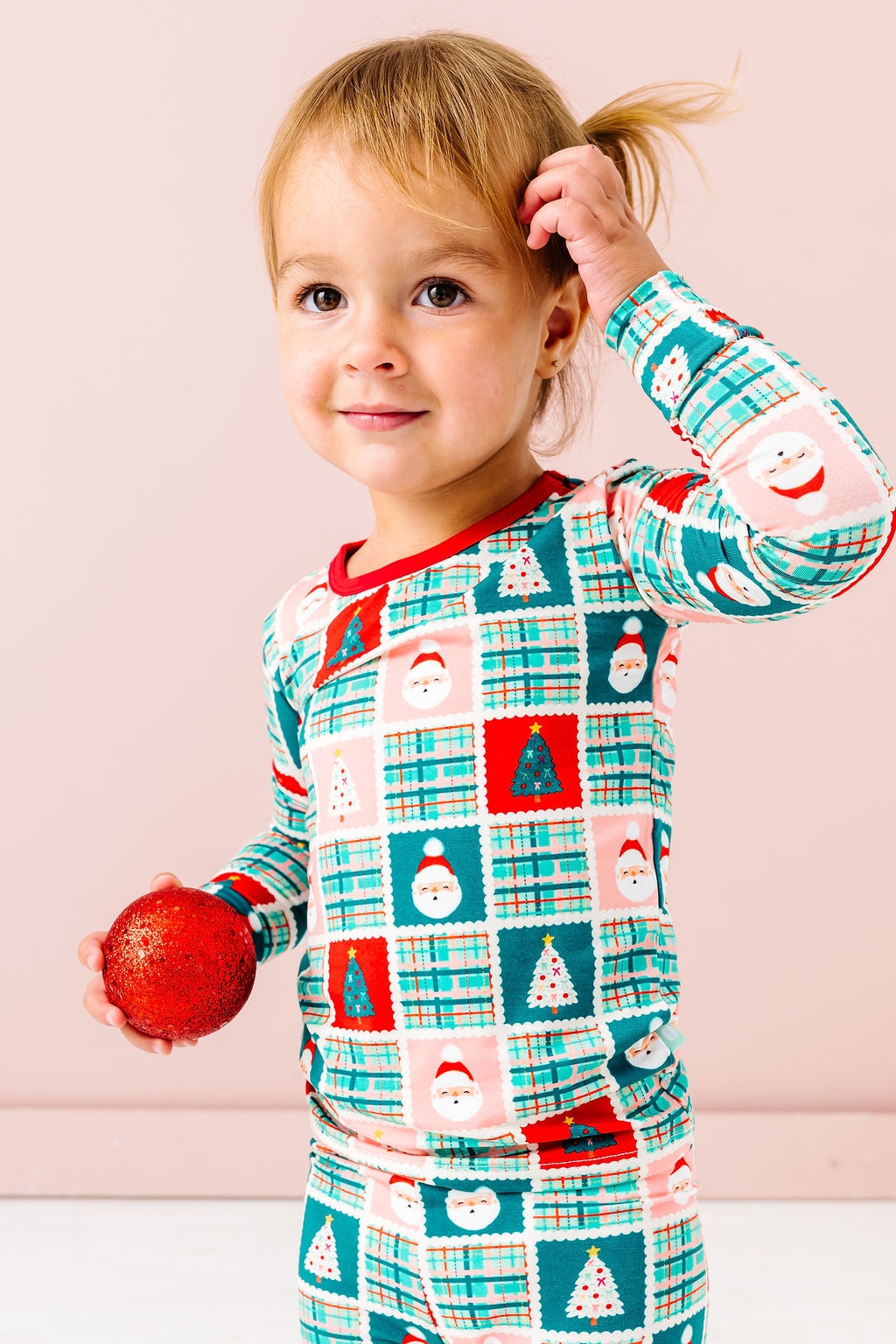 Patchwork Santa Long Sleeve Jammies Set