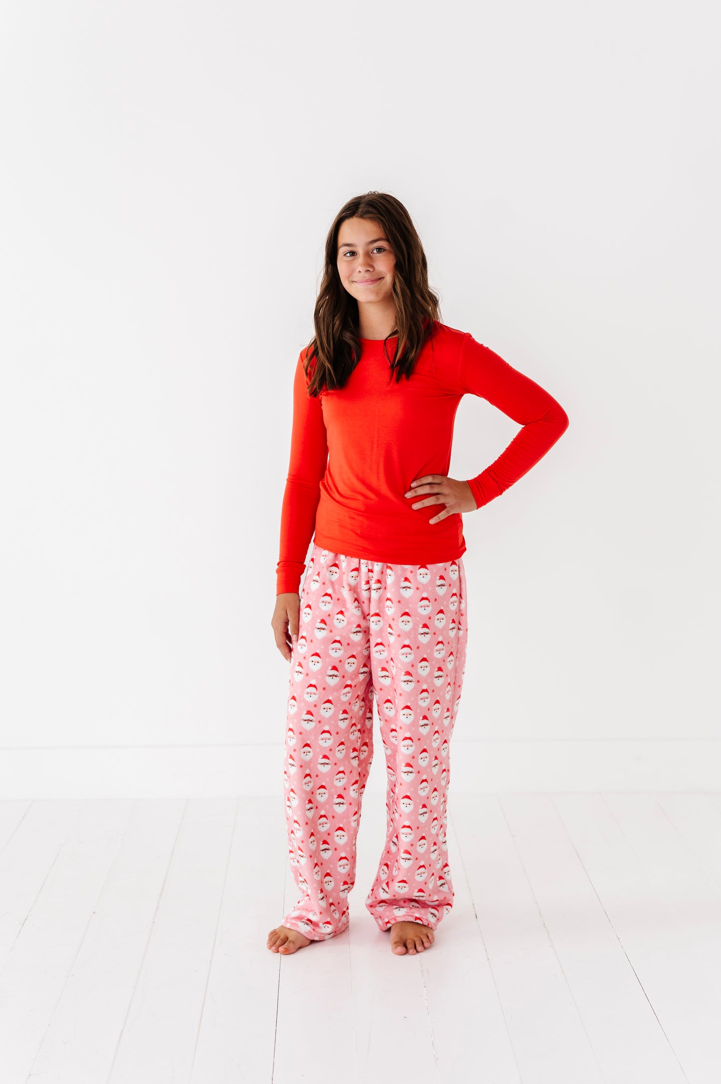 Plush Pants-Vintage Santa Pink