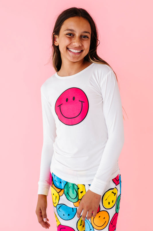 Long Sleeve Scoop Tee - SMILEY