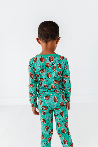 Football FIeld Long Sleeve Jammies Set