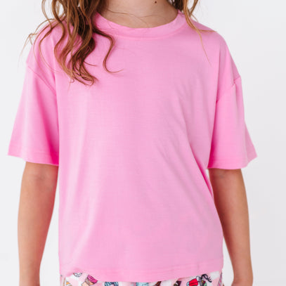 Big Girls Boxy Tee - PINK LEMONADE