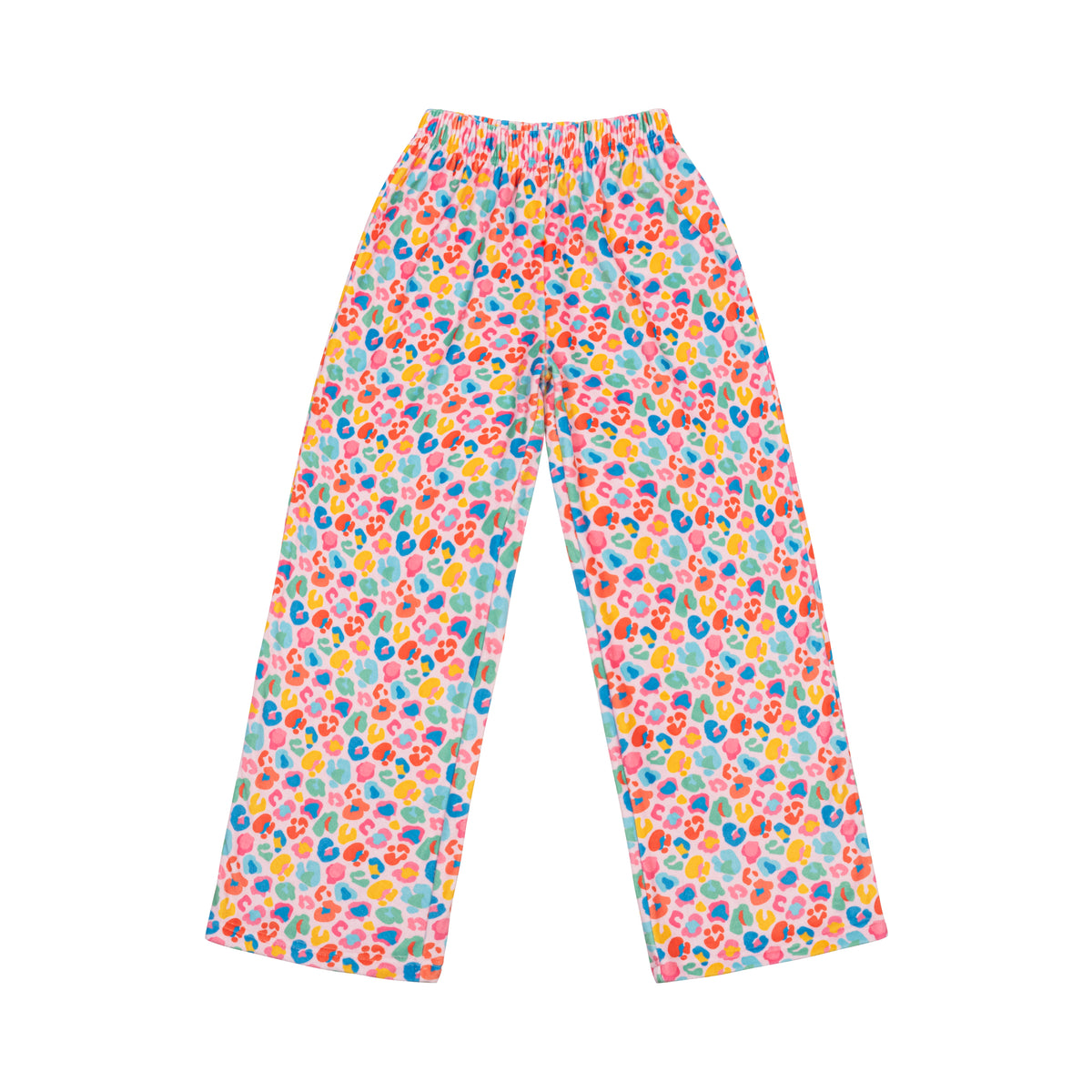 Stretch Plush Pants-Bright Leopard