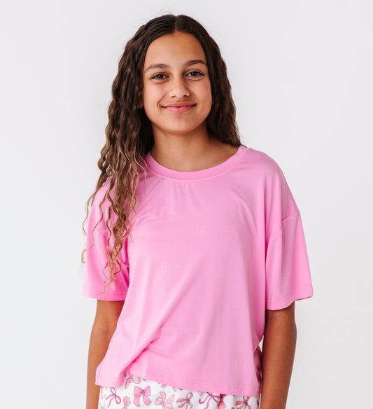 Big Girls Boxy Tee - PINK LEMONADE