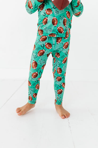 Football FIeld Long Sleeve Jammies Set