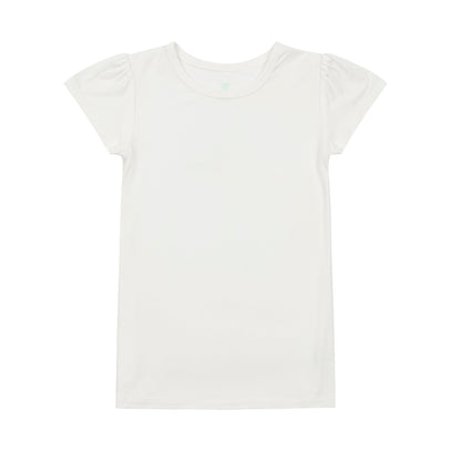 Little Girls Cap Sleeve Tee - White