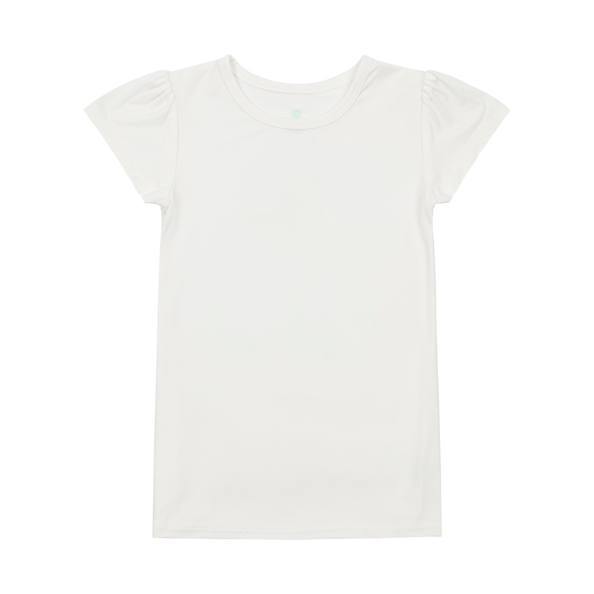 Little Girls Cap Sleeve Tee - White