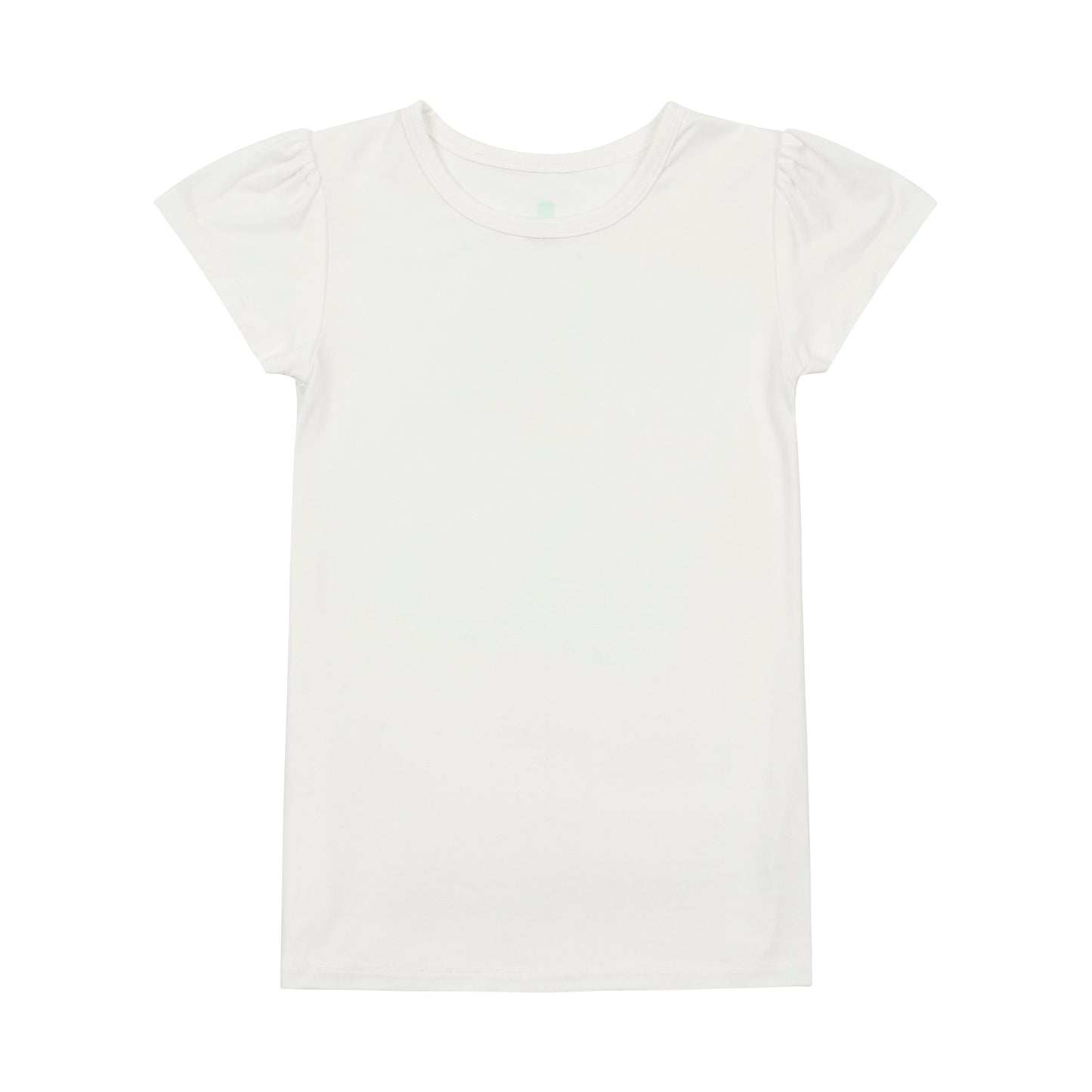 Little Girls Cap Sleeve Tee - White