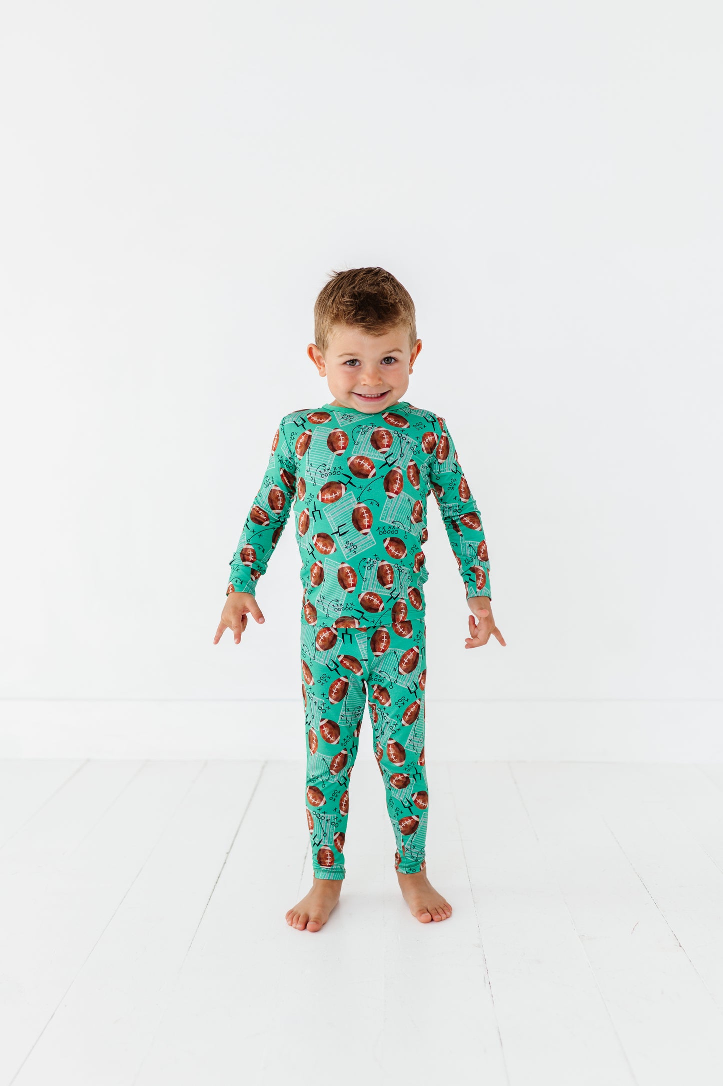 Football FIeld Long Sleeve Jammies Set