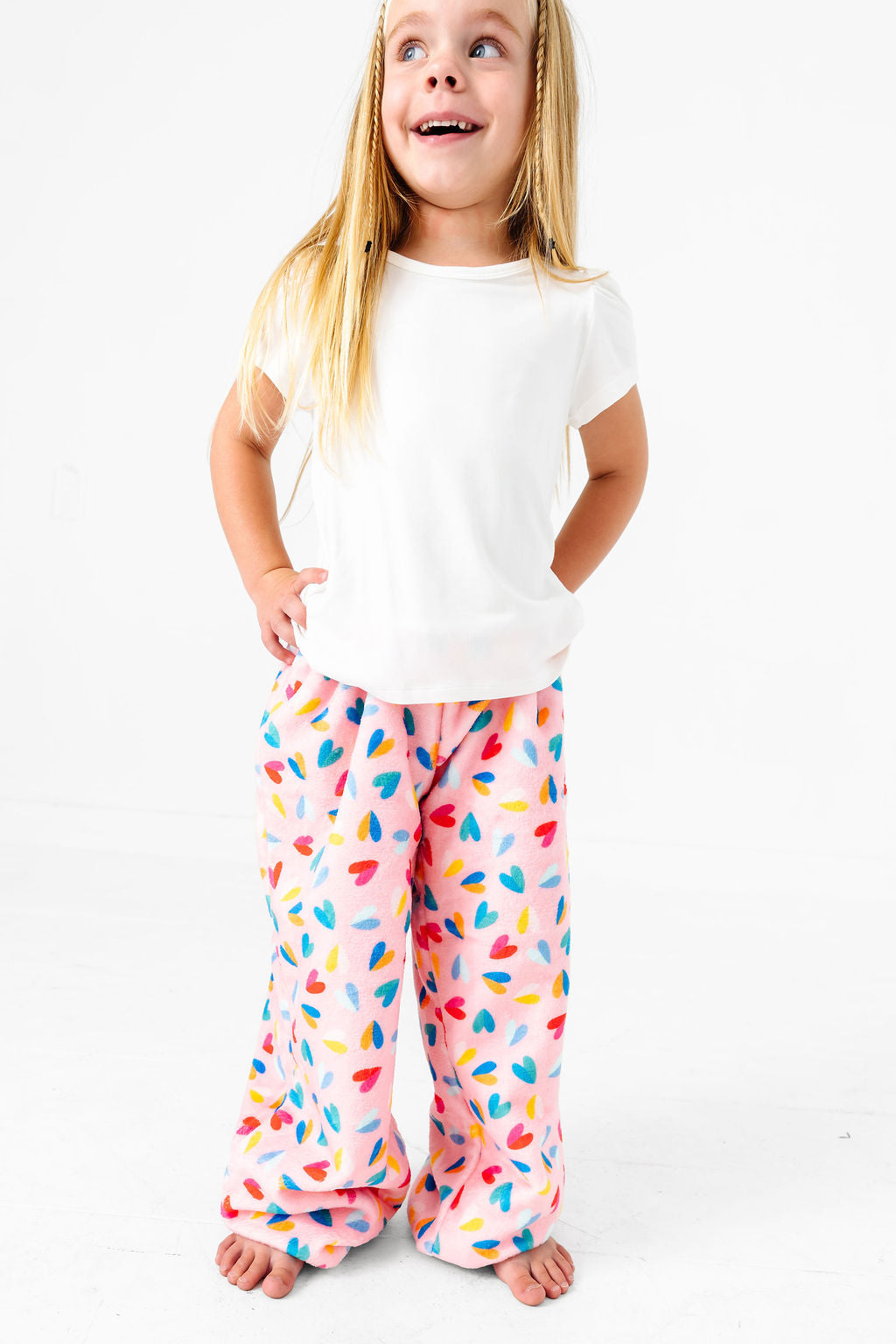 Plush Pants-Two Tone Hearts