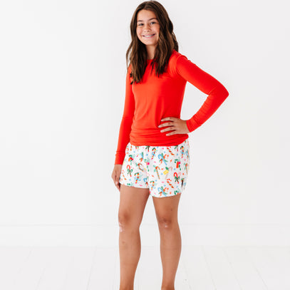 Plush Shorts-Candy Canes