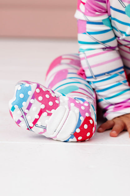 Lollipop Hearts Ruffle Footie
