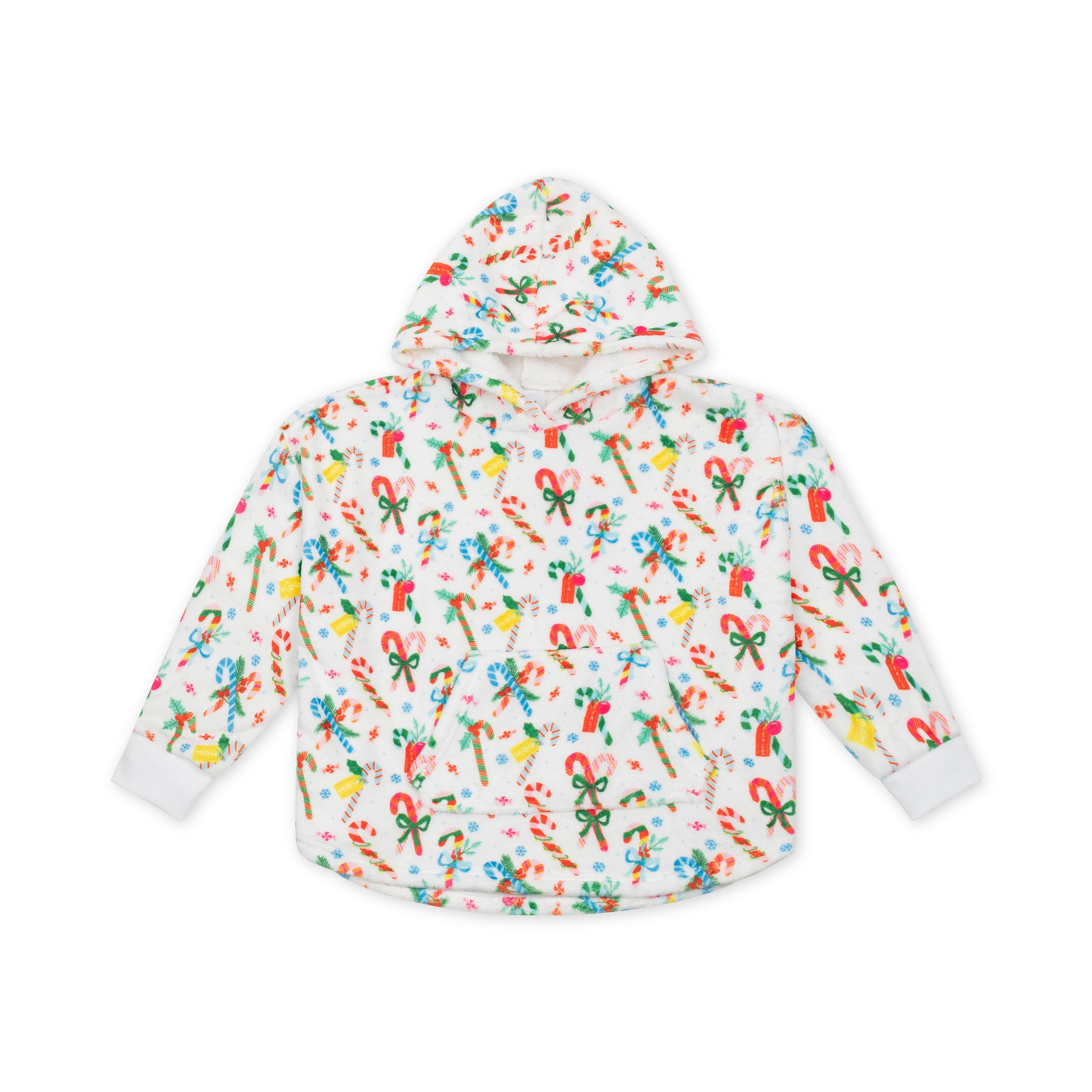 Plush Oversized Hoody - Candy Canes