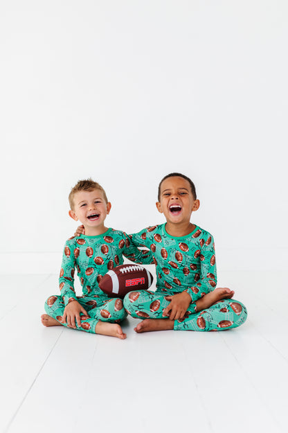 Football FIeld Long Sleeve Jammies Set