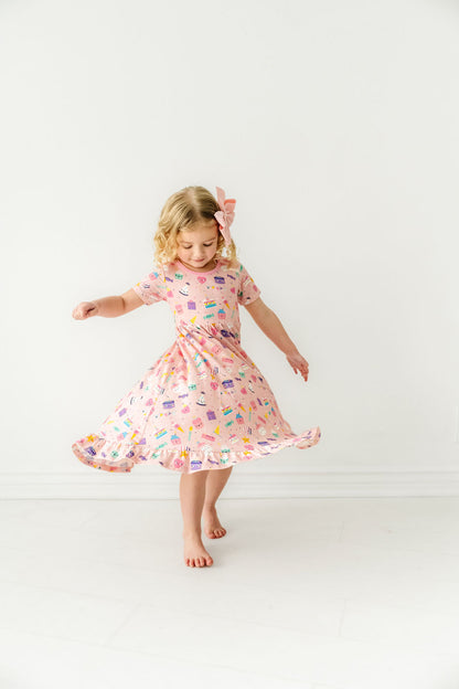 Birthday Sweets Twirl Dress with Ruffle