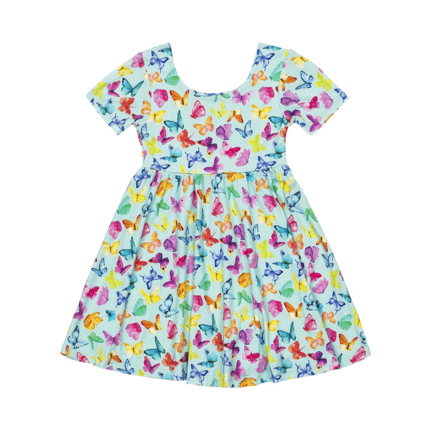 Butterflies Short Sleeve Twirl Dress