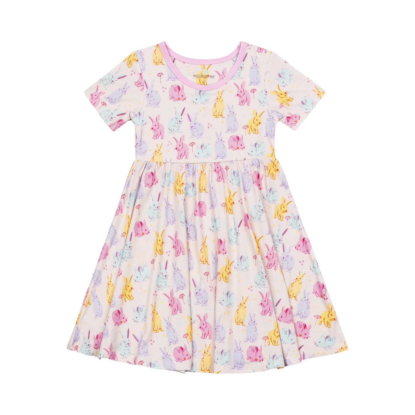 Bunny Floral Crew Neck Twirl Dress