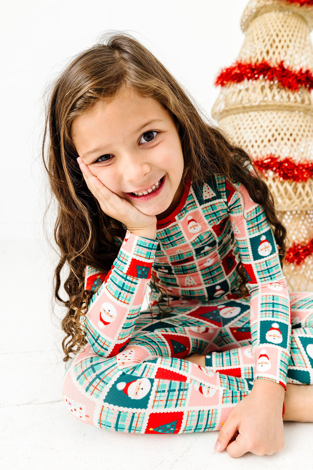 Patchwork Santa Long Sleeve Jammies Set