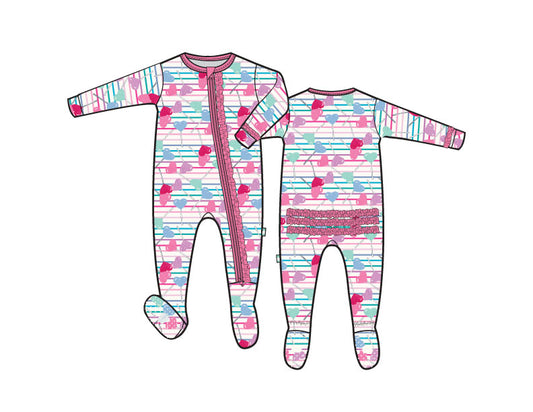 Lollipop Hearts Ruffle Footie