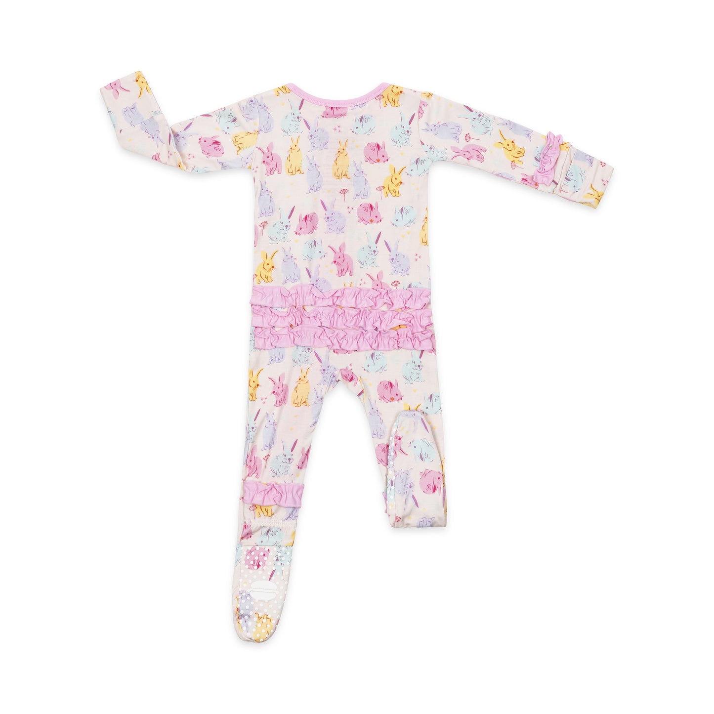 Easter Bunny Floral Ruffle Footsie