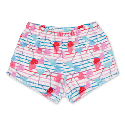 Plush Shorts - Lollipop Hearts
