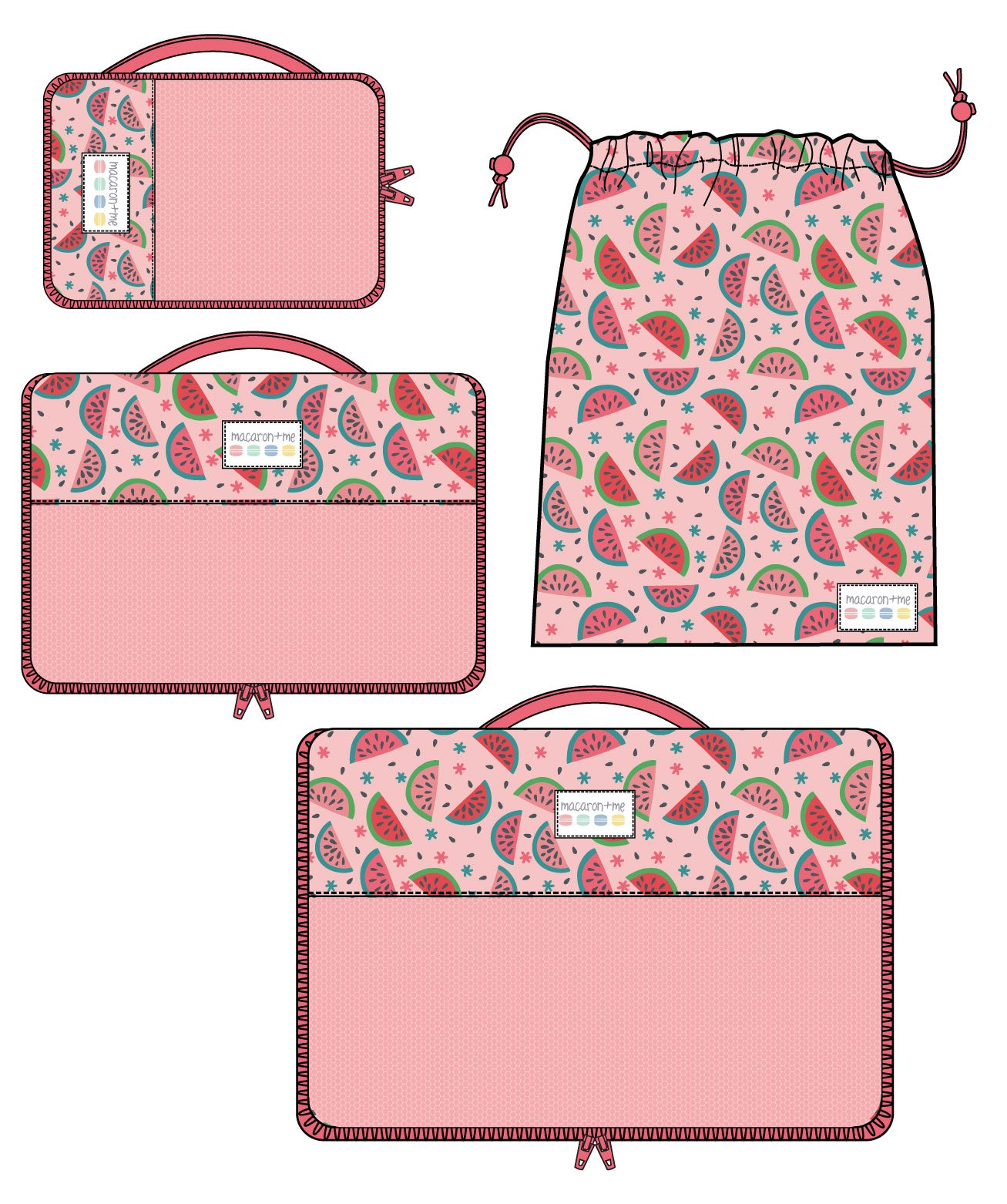 4 Piece Packing Cube - Watermelon