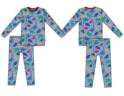 Festive Dinos Long Sleeve Jammies Set